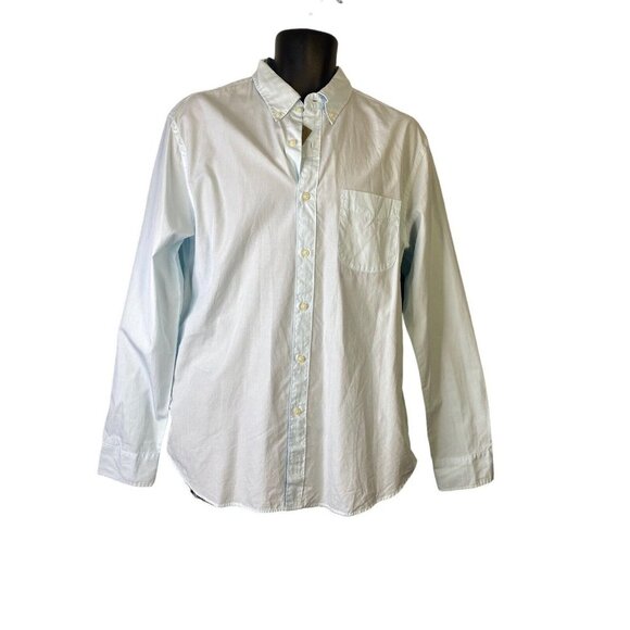J.CREW Mens Slim Secret Wash Cotton Poplin Shirt 100s 2-Ply Yarns Button Up Sz L - Picture 1 of 6